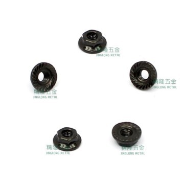 M3 Hardened Carbon Steel Serrated Flange Nut - Black