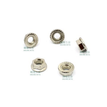 M4 Hardened Carbon Steel Serrated Flange Nut - Silver